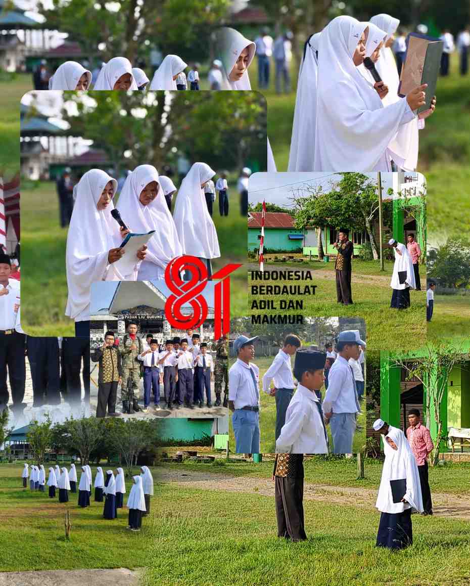 Semarak HUT RI Ke-81, Siswa dan Siswi SMP–MA Integral Hidayatullah Malinau Gelar Upacara Bendera